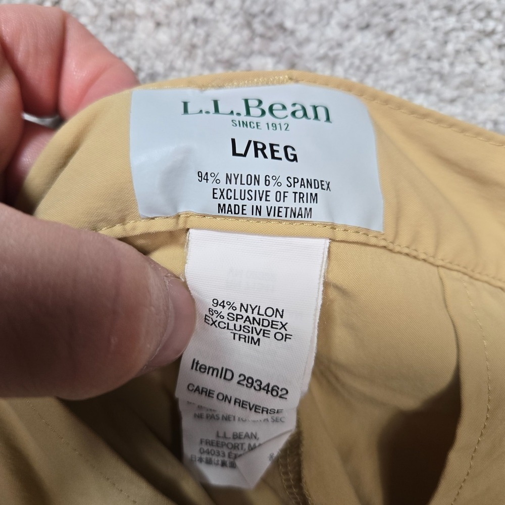 LL Bean Cresta Hiking Pant Men Large 33x27 Convertible Zip Off Cargo beige khaki - Picture 3 of 10